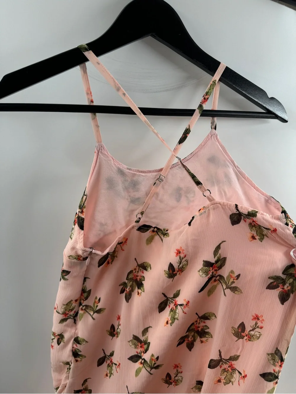Abercrombie & Fitch Pink Floral Criss Cross Back Mini Dress – Women's XS - Picture 6 of 7